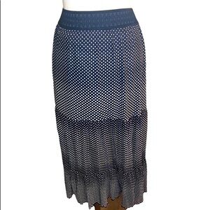 Elegant Navy Blue Polka Dot Skirt